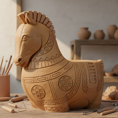 3D-молд "Кашпо-чарка Лошадка 2" (L)